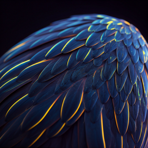 UV glowing bird feathers texture